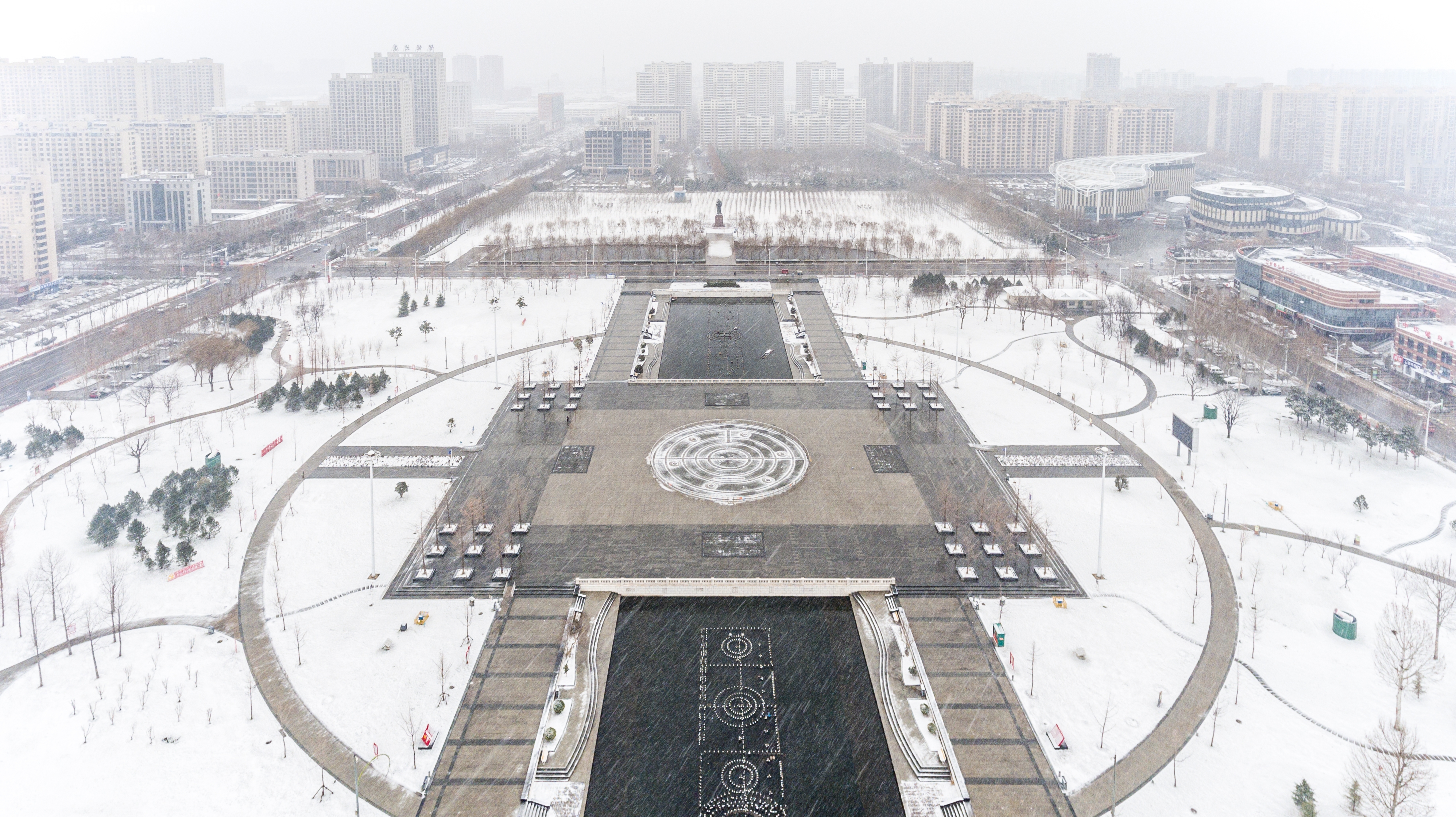 汶上下雪喽！汶上南湖雪景